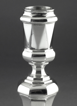 Cast Britannia Silver Queen Anne Style Octagonal Candlesticks (Set of 4), With 2 Detachable 2 Light Candelabra - Tessiers